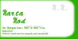 marta mod business card